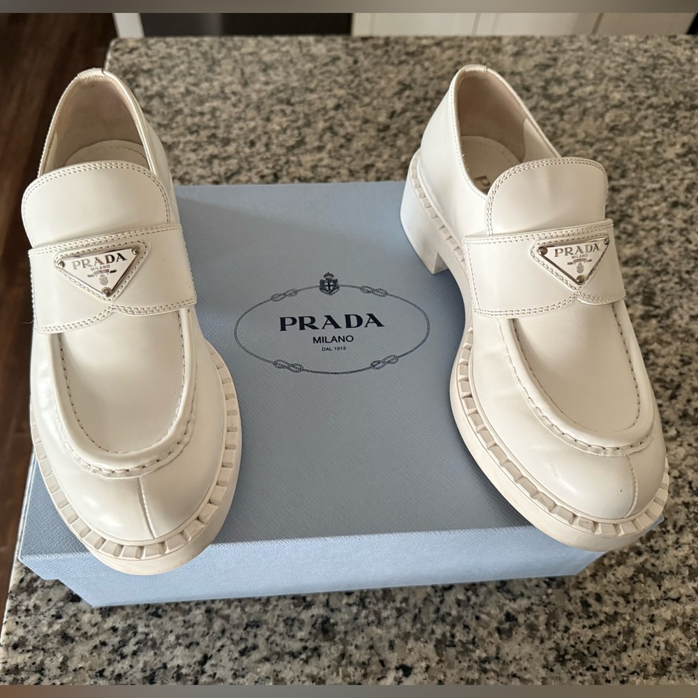 Prada Triangle Patent Leather Loafer
